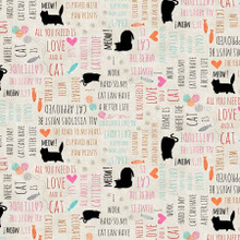 Purrfect Partners Cream - Wilmington Prints Cotton (68562-198