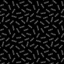 XOXO on Black - Wilmington Prints Cotton (13804-991)