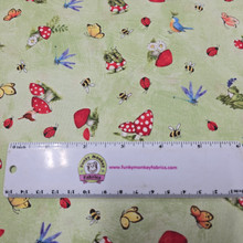 Gnome & Garden Mushrooms - Wilmington Prints Cotton