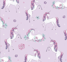 Unicorn Dreamers on Light Pink with Metallic - Benartex Cotton (13410PB-01)