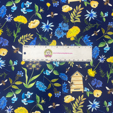 Navy Tossed Small Floral - Timeless Treasures Cotton