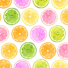 Fruit Slices - 3 Wishes Cotton (22419WHT)