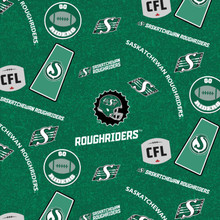 CFL Saskatchewan Roughriders Licensed Minky- Sykel Minky (1378ROUGH)