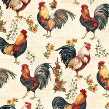  Garden Gate Roosters - Wilmington Prints Cotton (39812-121)