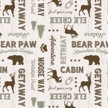  Wildlife Trail Cream Words all Over - Wilmington Prints Cotton (82662-227)
