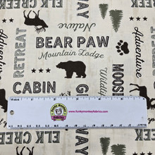 Wildlife Trail Cream Words all Over - Wilmington Prints Cotton