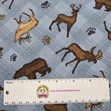 Wildlife Trail Animal Toss Blue - Wilmington Prints Cotton