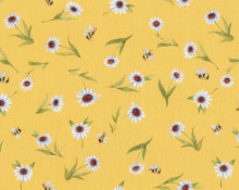 Yellow Daisy and Bee Toss - Wilmington Prints Cotton (39838-517)