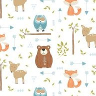 Winsome Critters on White - Wilmington Prints Cotton (36254-127)
