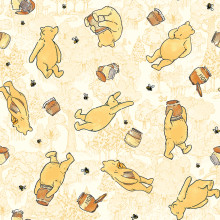  Yellow Winnie The Pooh Bears - Studio E Minky
