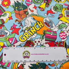 Grinch on Aqua - Robert Kaufman Minky