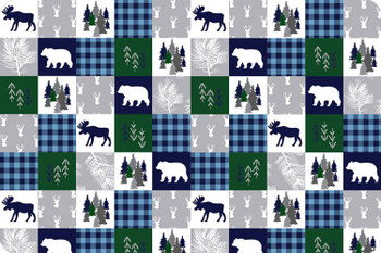 Navy Cabin Quilt - Shannon Fabrics Minky (CABINQUILTNAVY) Navy Cabin Quilt - Shannon Fabrics Minky (CABINQUILTNAVY)