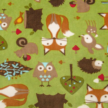 Kiwi Forest Tails Minky - 1/2 yard Kiwi Forest Tails Minky - 1/2 yard
