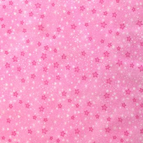 Pink Mini Sparkle Stars - AE Nathan Flannel - 1/2 yard