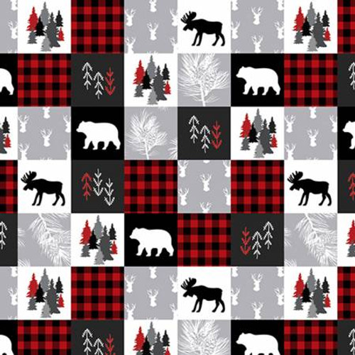 Scarlet Cabin Quilt - Shannon Fabrics Minky (CABINQUILTSCARLET)