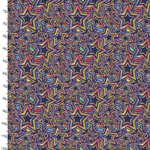 Rainbow Rhythm Ombre Stars - 3 Wishes Cotton (20703-MLT)