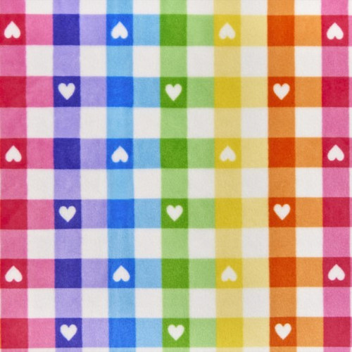 Gingham Hearts Digital - Shannon Fabrics Cuddle Minky (DCGINGHAMHEARTSFUCHSIA)