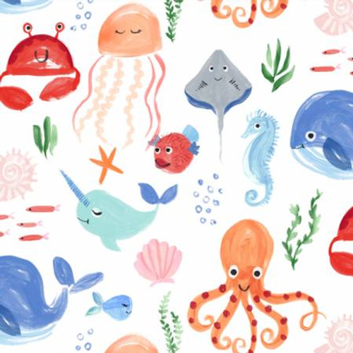 Sea Pals Digital - Shannon Fabrics Cuddle Minky (DCSEAPALSMULTI)