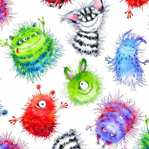 Multi Monster Bash Digital - Shannon Fabrics Cuddle Minky (DCMONSTERBASHMULTI)