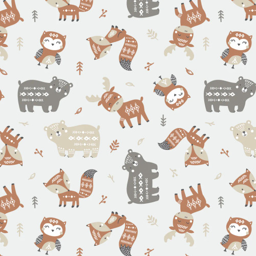 Aztec Woodland Friends - Camelot Flannel (89230208B-01)