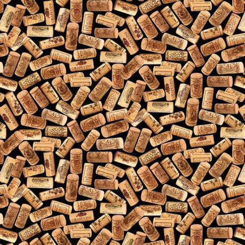 Black Wine Corks - Michael Miller Cotton (DCX11563-BLAC)