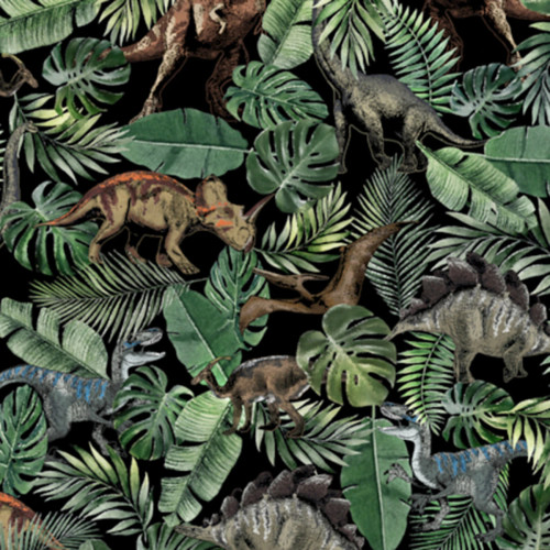 Jurassic King Digital - Shannon Fabrics Cuddle Minky (dcjurassickingblack)