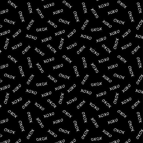 XOXO on Black - Wilmington Prints Cotton (13804-991)