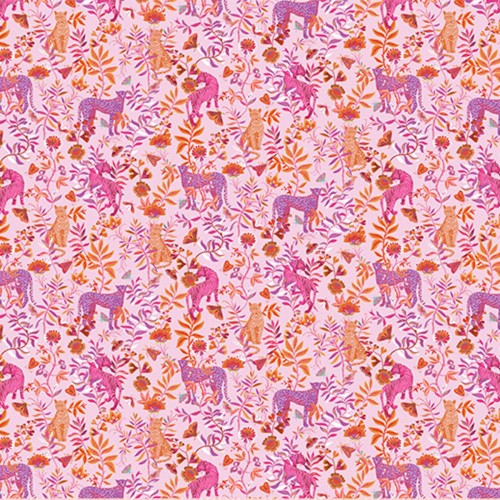 Pink Wanderlust Big Cats Quilting Cuddle - Shannon Fabrics (Copy of QCWLBIGCATSBLUE)