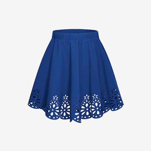 Women Solid A-line Blue Skirt