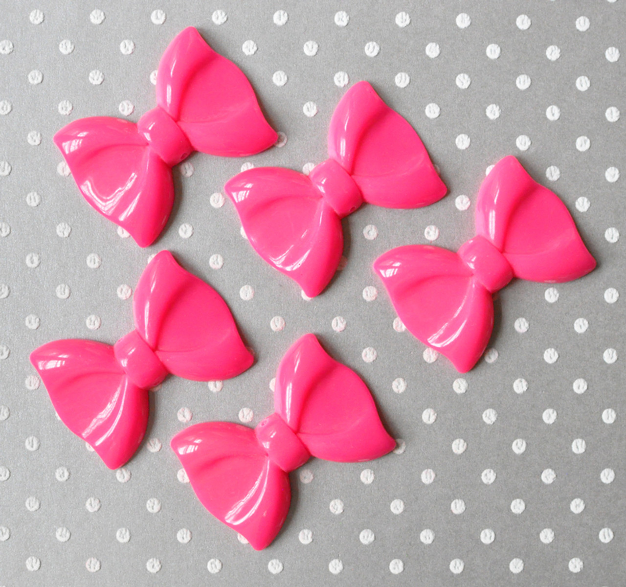 French Pink big bow acrylic beads