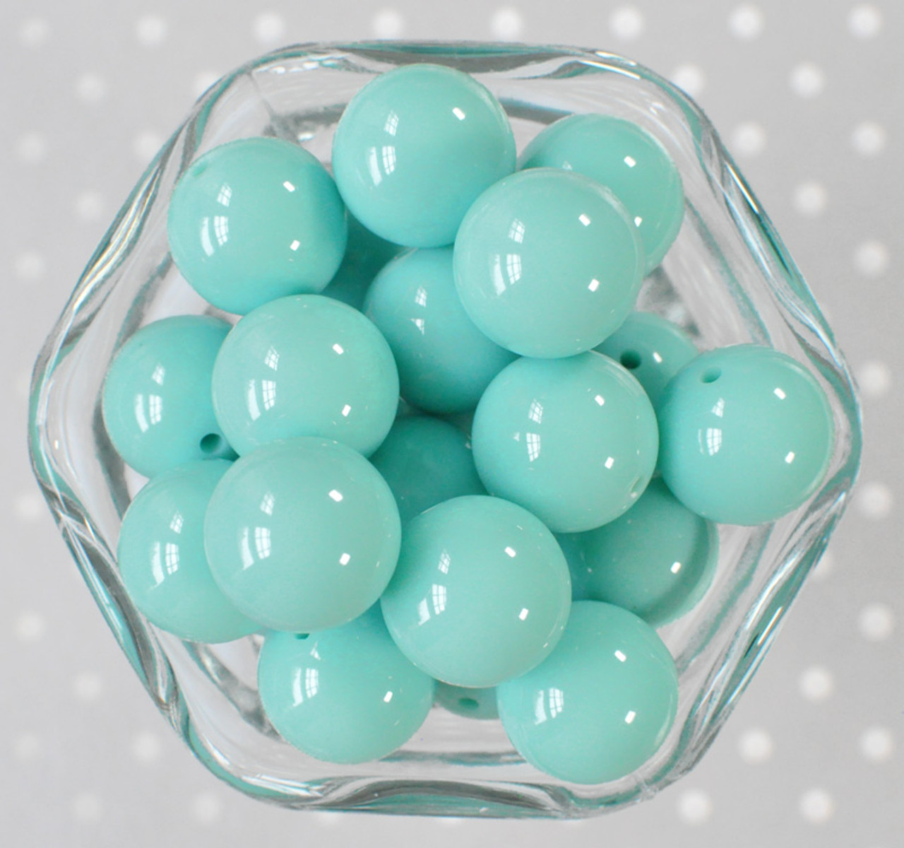 20mm White Solid Bubblegum Beads