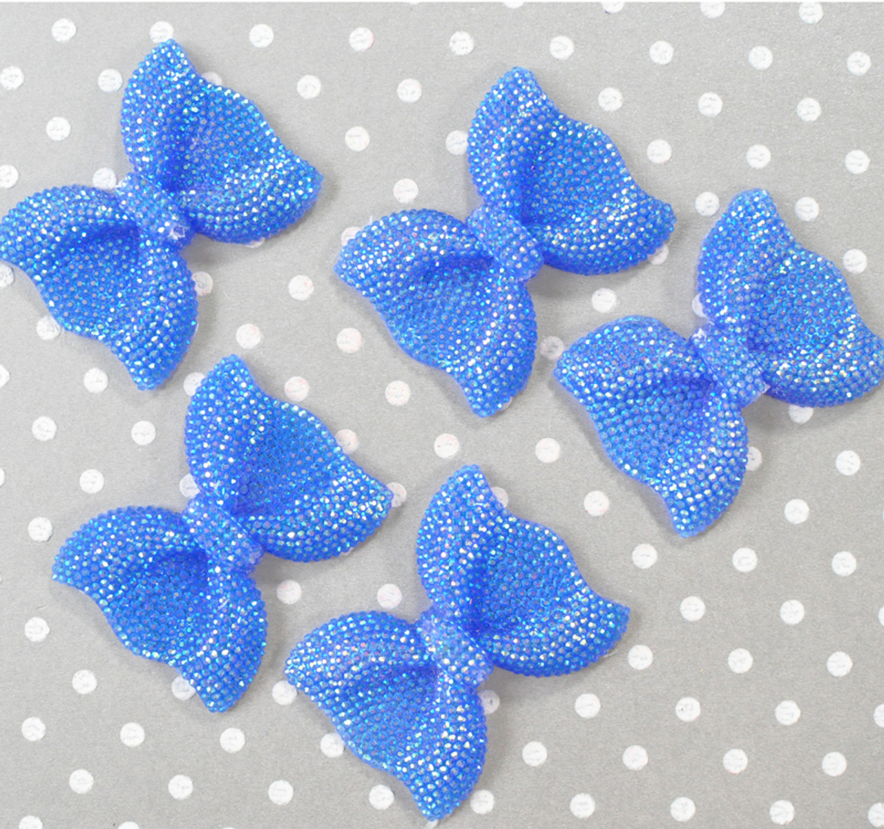 Royal blue AB rhinestone bow beads