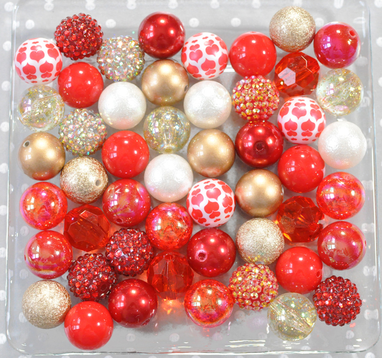 Mixed 20mm Red Pink White Valentine Beads Valentine Bubblegum -  in  2023