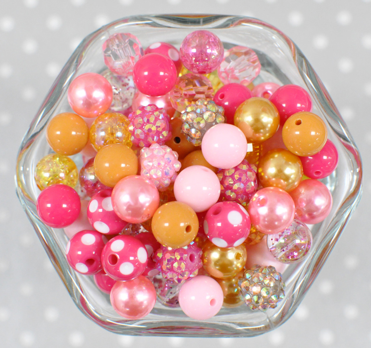 Winter wonderland bubblegum bead bulk mix