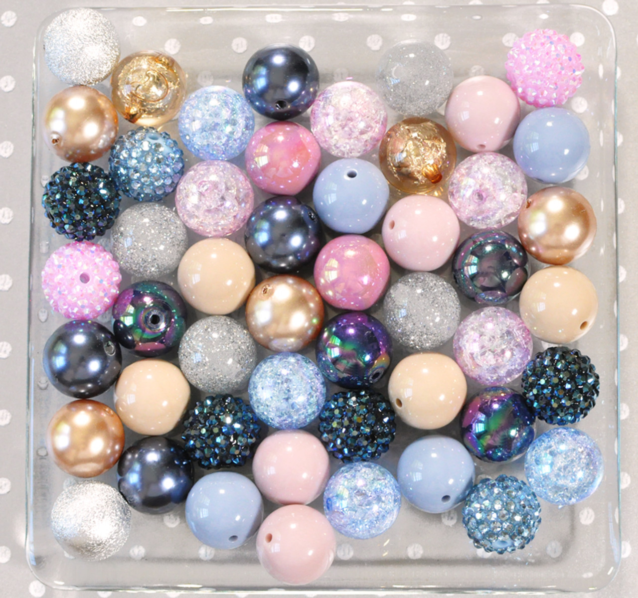 Winter Wishes bubblegum bead bulk mix