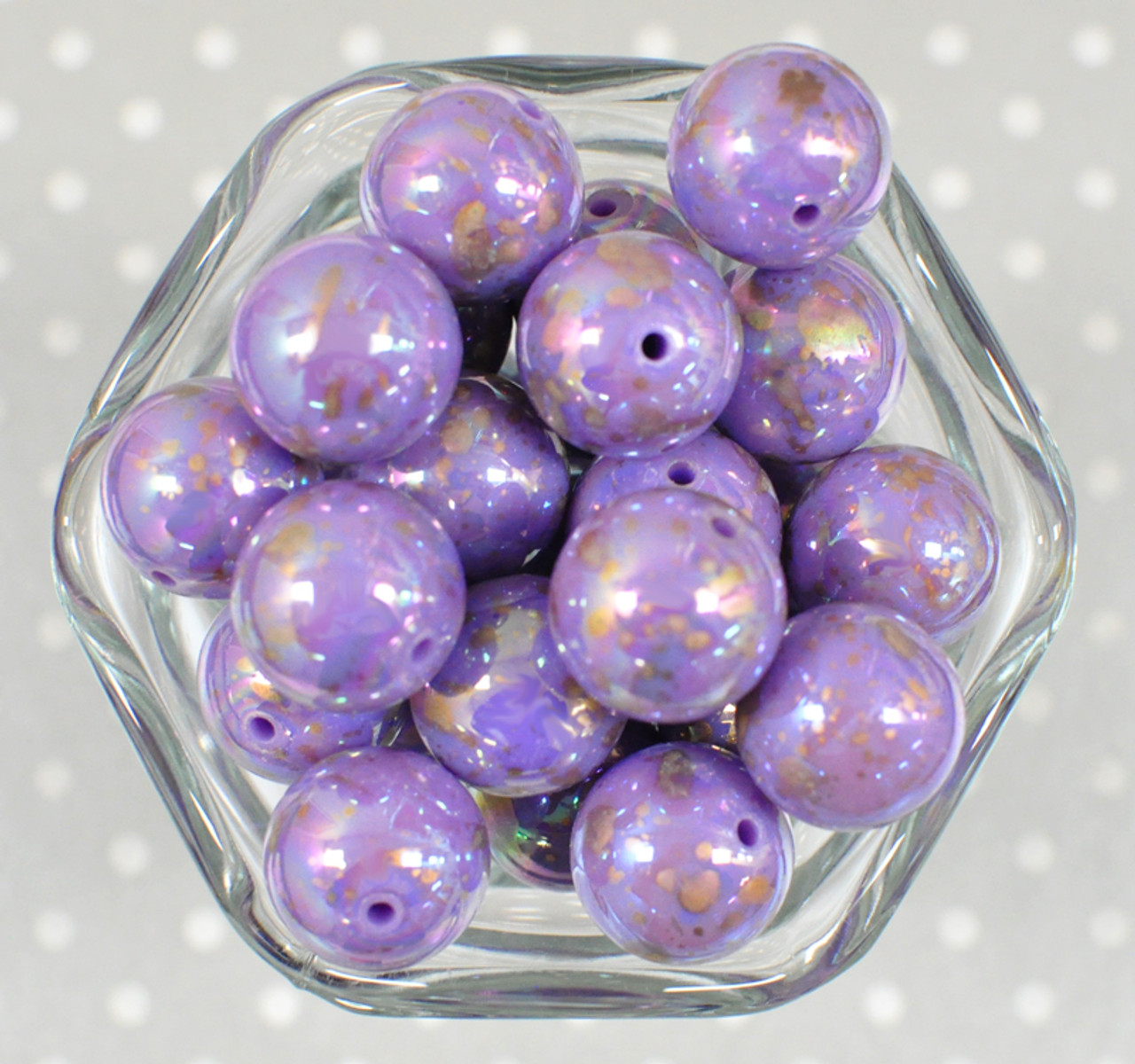 20mm Pretty Purple Rhinestone AB Bubblegum Beads