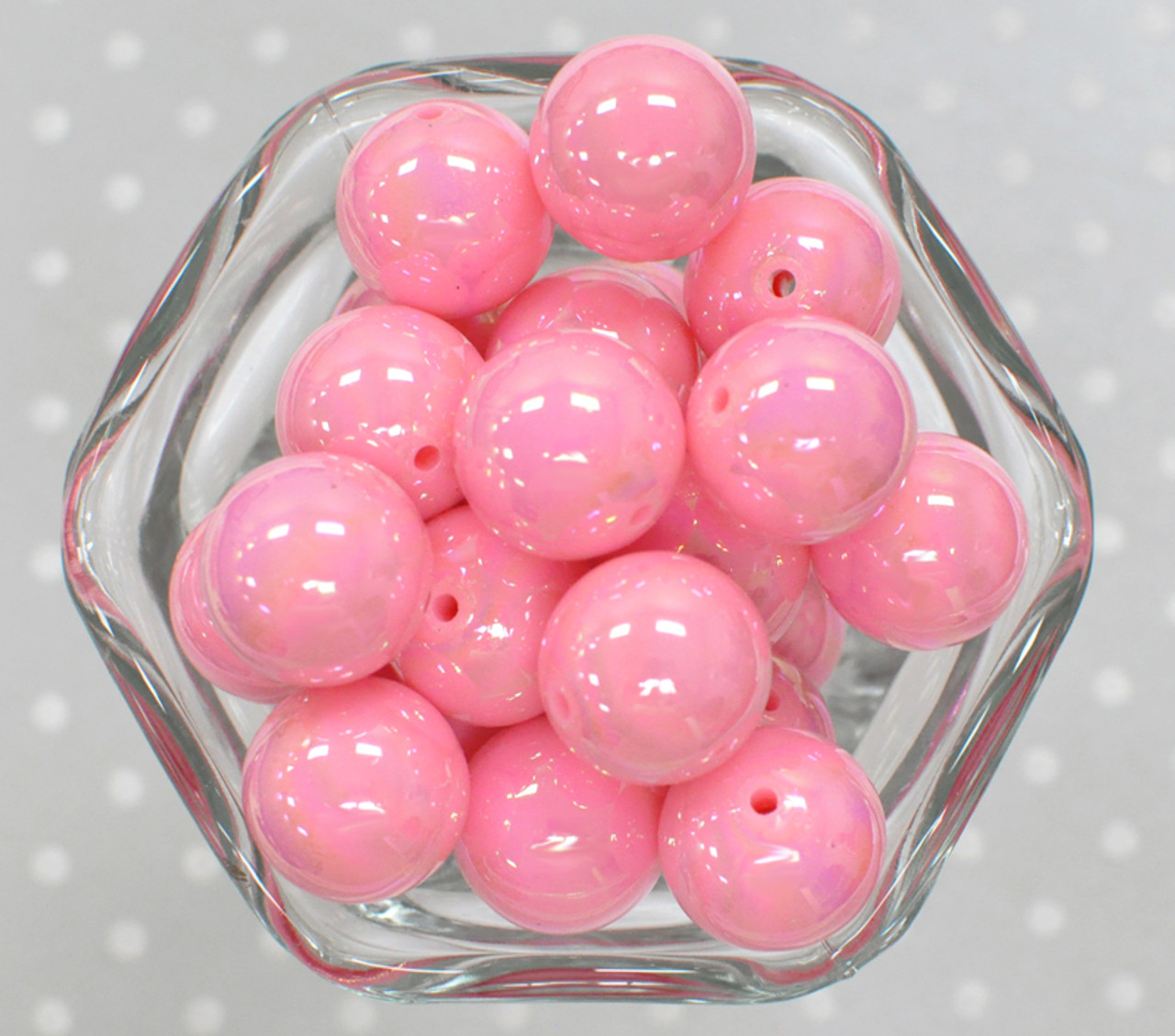 20mm White Solid Bubblegum Beads