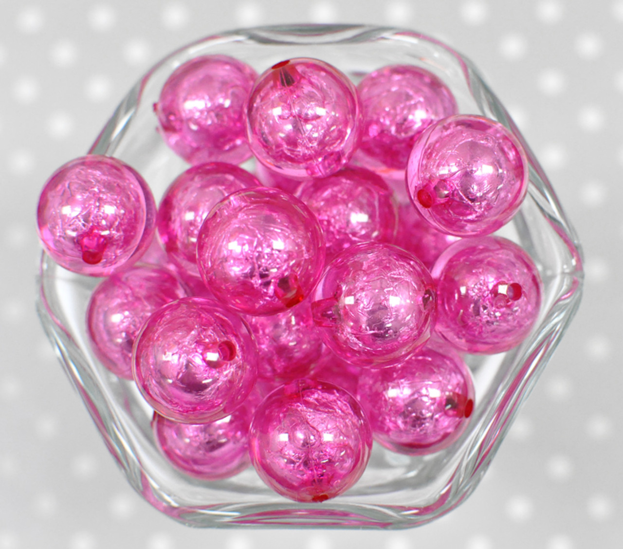 20mm Shocking pink solid bubblegum beads