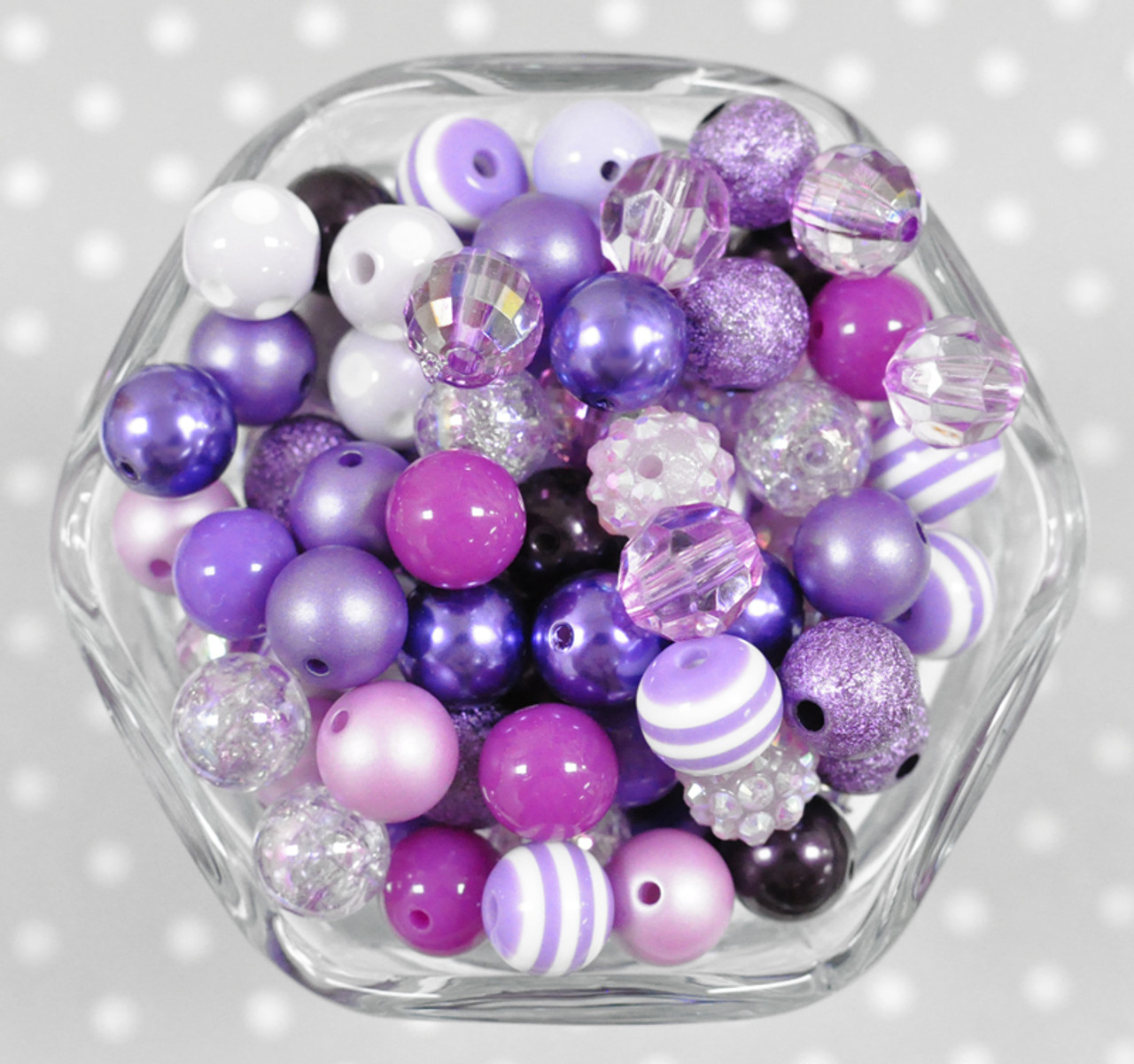 12mm Dark Purple Pearl Acrylic Bubblegum Beads [20 Count]