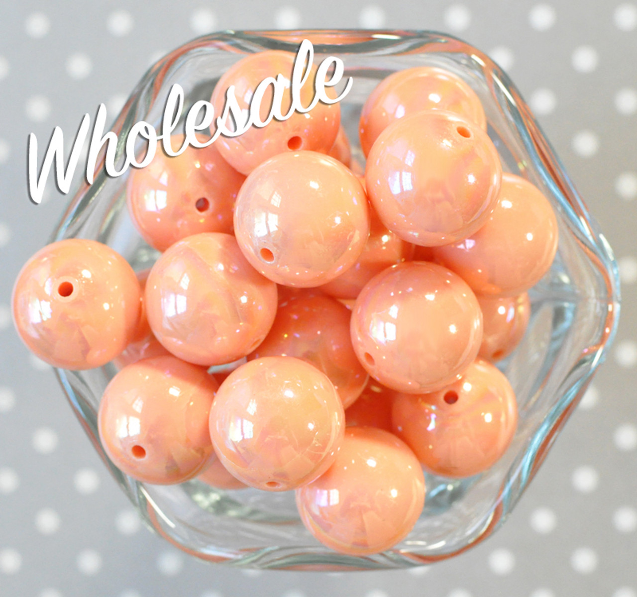 20mm Orange Crackle AB Bubblegum Beads