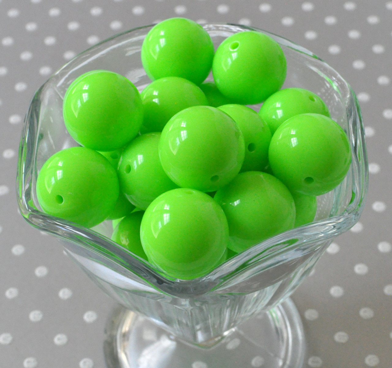 20mm Teal Green Solid Bubblegum Beads