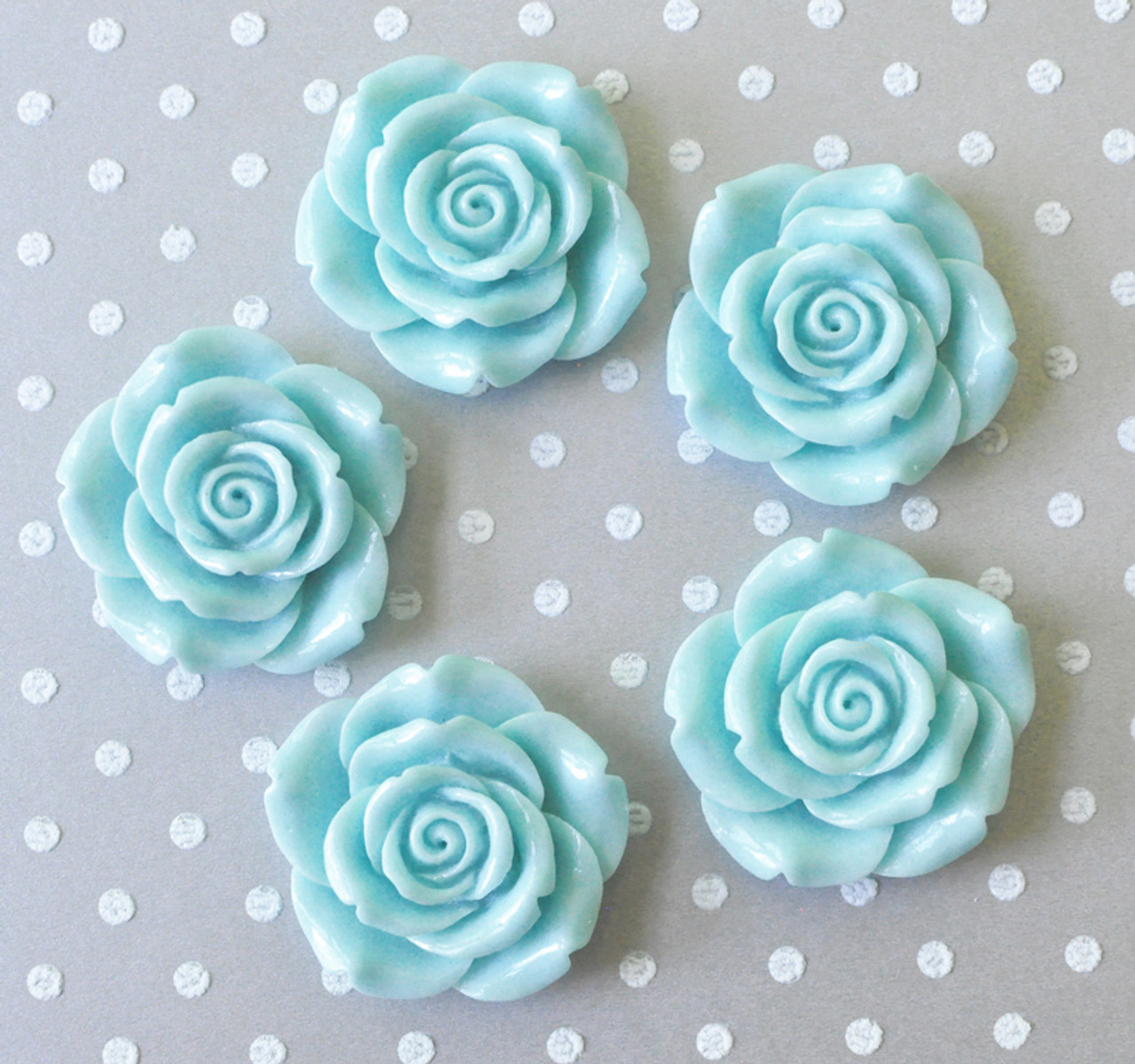 Aqua blue resin flower beads