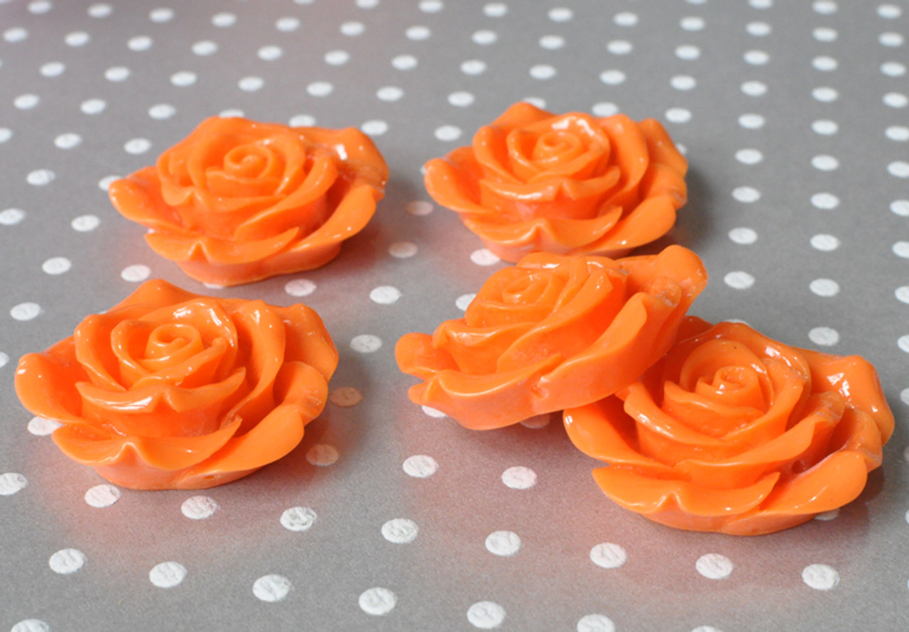 Apricot resin flower beads