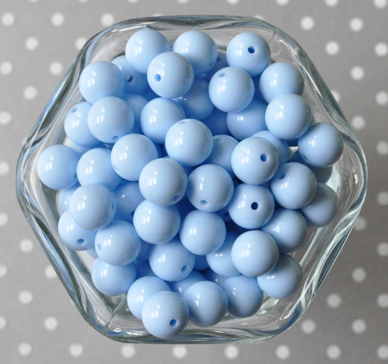 12mm Cornflower blue solid bubblegum beads