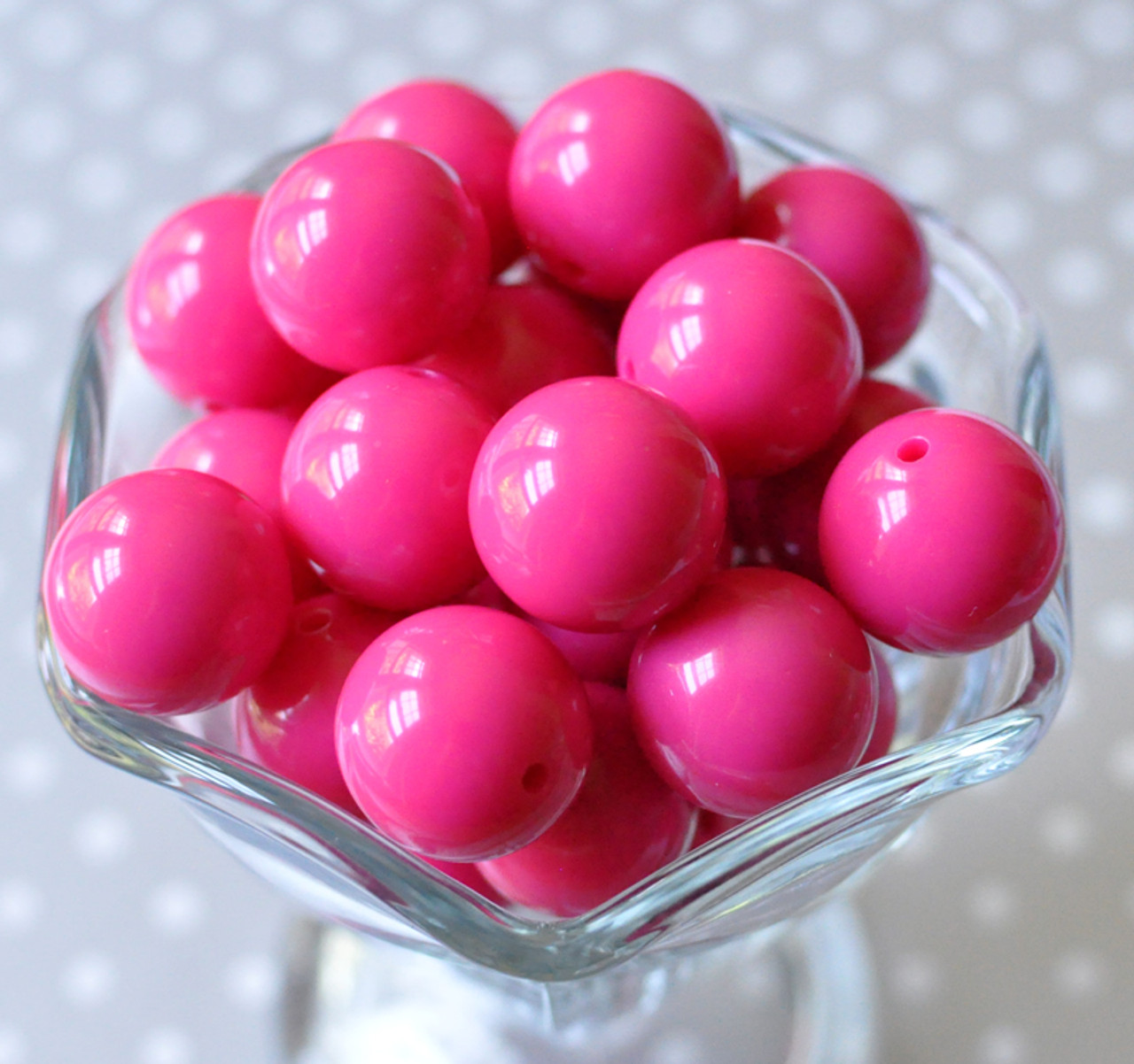 20mm Shocking Pink tinsel jelly bubblegum beads