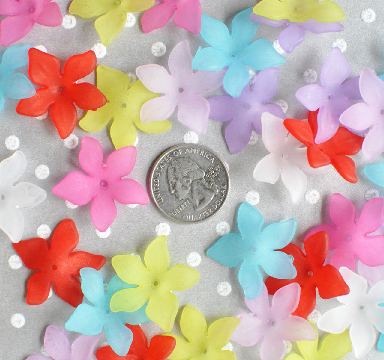 27mm Pointed petal lucite flower beads