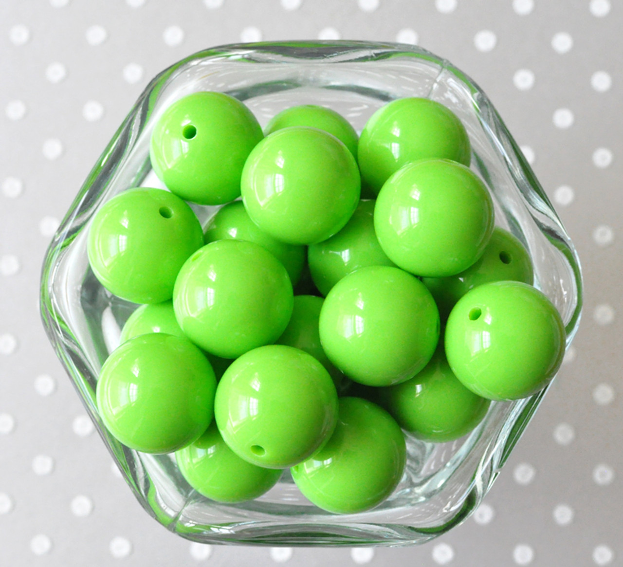 20MM Matte Mint Green Solid Chunky Bubblegum Beads, Acrylic Beads