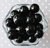 20mm solid black acrylic chunky bubblegum beads for children's jewelry