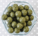 16mm Olive solid bubblegum beads