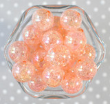 20mm Peach AB crackle bubblegum beads